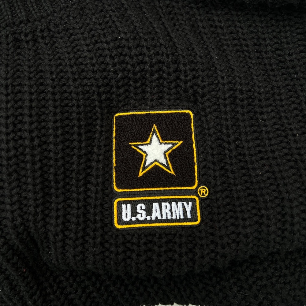 VS PINK Black/White Crewneck US Army Striped Long Sleeve Knit Pullover Sweater - Picture 6 of 7